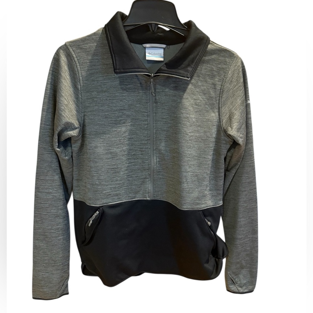 Columbia Sweatshirt 3/4 Zip Black and Gray Size Small